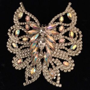 Ginormous Rhinestones Butterfly Brooch Pin
